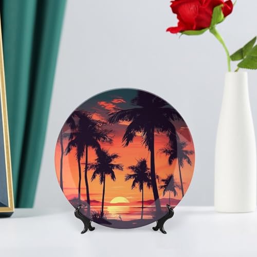 Plato decorativo Palm Tree Summer Sunset 7 pulg miniatura 6
