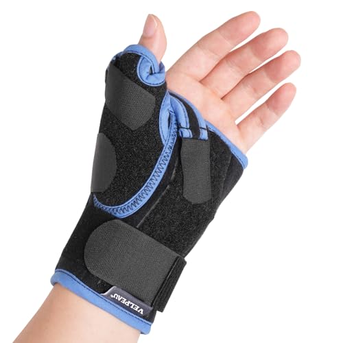 Image of Velpeau Wrist Brace with Thumb Spica Splint for De Quervain's Tenosynovitis, Carpal Tunnel Pain, Stabilizer for Tendonitis, Arthritis, Sprains & Fracture Forearm Support Cast (Short, Left Hand -S)