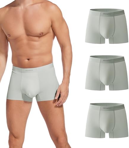 Mens Ice Silk Underwear 4-Pack Boxer Briefs Ice Sikn Comfortable Soft Underpants Underwear With Gift Box