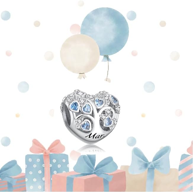 Birthstone Charms for Heart Dangle Charms for Bracelets and Necklaces, Birthday Mother's Day Christmas Jewelry Gifts For Women - Image 4