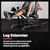 LIONSCOOL Leg Extension and Lying Leg Curl Machine, Adjustable Seated and Prone Lower Body Exercise Bench in Commercial Grade, Cable Operated Plate Loadable Leg Rotation Machine for Home Garage Gym