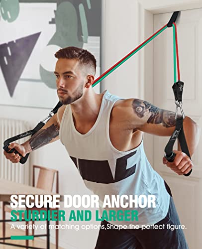 Resistance Bands Set - Workouts Bands For Men And Women, Exercise Bands With Handle, Door Anchor, Legs Ankle Straps, Elastic Bands For Physical Therapy, At Home Fitness, Strength Training Equipment #TOP4