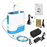  Vogvigo Concentrador de oxígeno 1-5L / min Máquina de oxígeno portátil ajustable para uso en el hogar y en el viaje con 10000 mAh Batería de litio