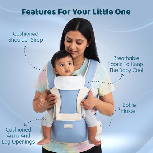 Image of 1st Step 5 in 1 Hip Seat Baby Carrier with 5 Carry Positions, Detachable Hip seat, Padded Waist Belt for 4 to 36 Months Baby, Adjustable New-Born to Toddler Carrier, Max Weight Up to 16 Kgs (Blue 2)