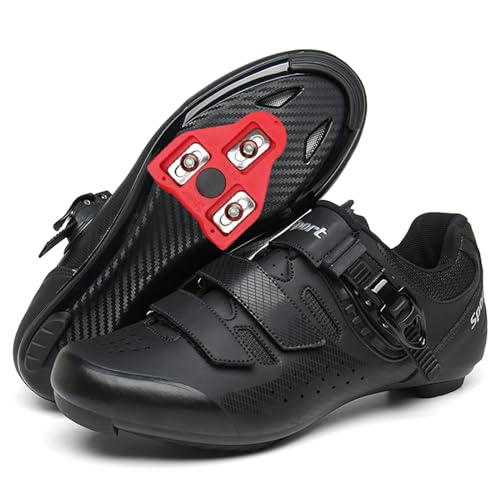 JiuQing Road Bike Shoes Men Compatible with Peloton Bike SPD Delta Cleats Indoor Outdoor Cycling Shoes