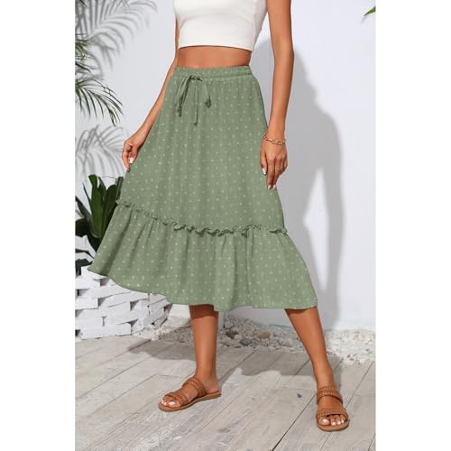 Image of Witsmile High Waist Tiered Skirts for Women Flowy Skirts for Women Long Length with Pockets 2026 Fashion Trendy