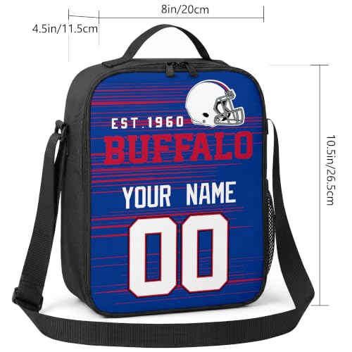 Image of Buffalo Lunch Bag Custom Name and Number Personalized Gifts | Custom Personalized Lunch Box for Men Women