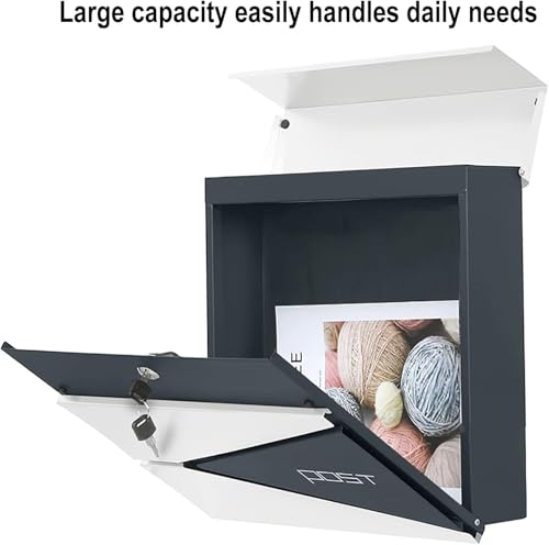 Boîte aux lettres murale anthracite pour dépôt extérieur sécurisé
