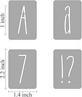 Vista 6 de Plantillas de letras del alfabeto de 1 pulgada para pintar, paquete de 70 plantillas de letras y números con letreros para pintar sobre madera