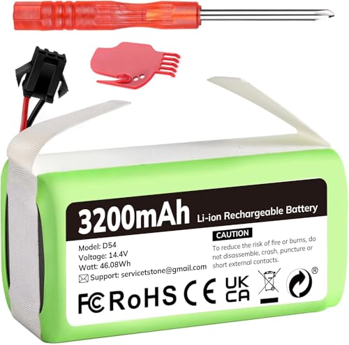 Image of 3200mAh Replacement Battery Compatible with Eufy RoboVac 11s, Ideal for Eufy Battery Replacement, Fits eufy11 30 15C 15T 12 35C, Ecovacs Deebot N79 N79S DN622, Goovi F007C D380 D382, Amarey A800 A900