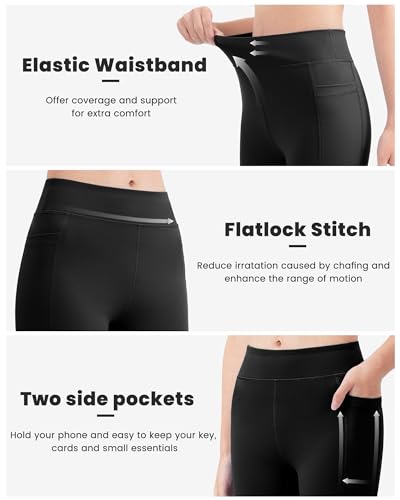 JOCMIC Shorts de vôlei para meninas de 10 cm elastano compressão juvenil com bolsos para dança atlét