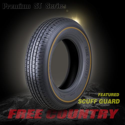 5 Premium FREE COUNTRY Trailer Tire ST225/75R15 Radial 10PR Load Range E w/Scuff Guard