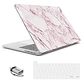IBENZER Compatible with 2025 2024 M2 MacBook Pro 13 Inch Case 2025-2016 M1 A2338 A2289 A2251 A2159 A1989 A1706 A1708, Hard Shell Case&Keyboard Cover&Type C for Mac Pro 13,Pink Marble,T13PKMB+1TC