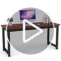 Tribesigns Computer Desk, 63 inch Large Office Desk Computer Table Study Writing Desk Workstation for Home Office, Walnut