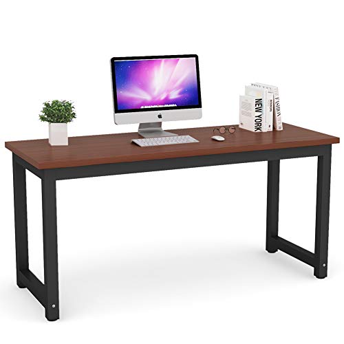 Tribesigns Modern Computer Desk, 63 inches Large Office Desk Computer Table Study Writing Desk for Home Office, Solid Metal Frame