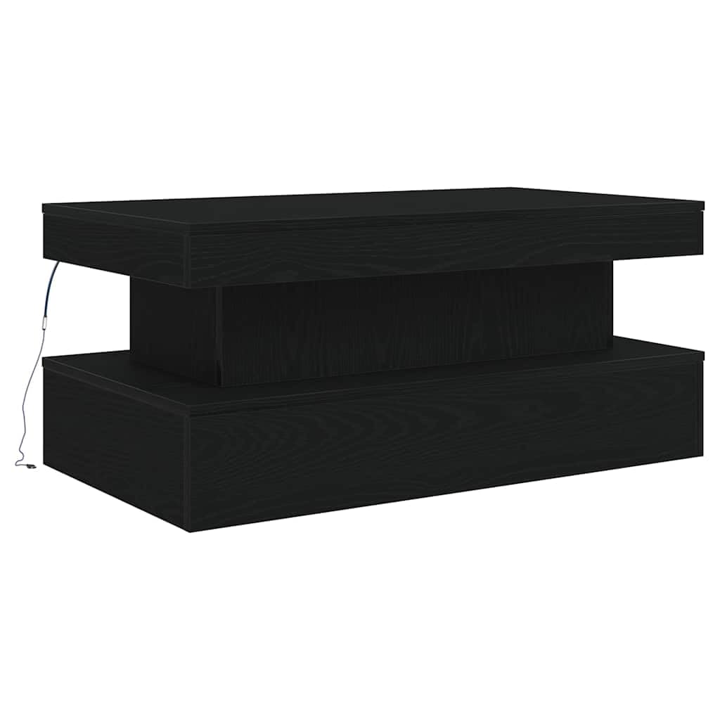 vidaXL Salontafel met LED-verlichting 90x50x40 cm wit, bijzettafel