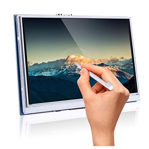 Longruner 13 cm Raspberry Pi-skärm pekskärm 800 x 480 TFT LCD för Raspberry Pi 4 3 2 modell B RPi 1 B B+ A A+ med pekpanel SD-kort och pekpenna LSC5A