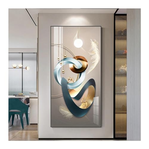 Décoration murale cerf pour couloir d'entrée chic de style géométrique 72x142cm