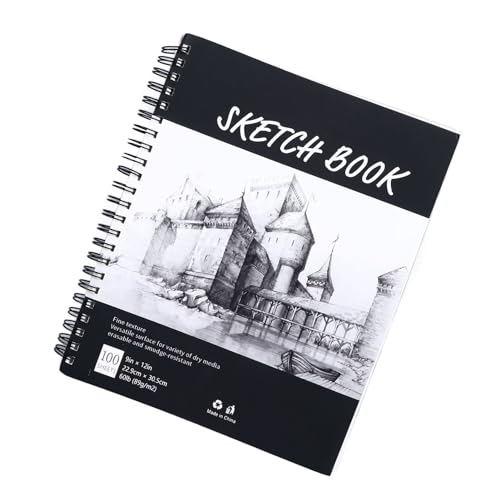 Carnet de croquis à spirale 9x12 pouces avec 100 feuilles anti-taches pour étudiants en art