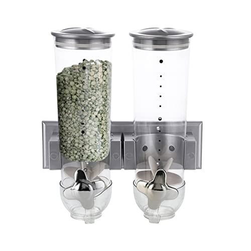 Dispensador triple de productos secos de pared para granos y snacks 2