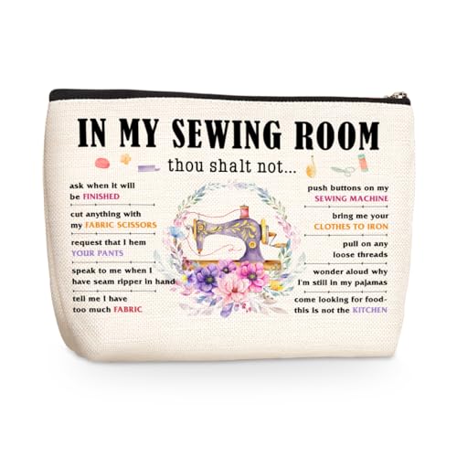 Funny Sewing Lovers Gift Makeup Bag Novelty Quilting Gifts Cosmetic Travel Bag Kitchen Gift Toiletry Bags for Women Valentines Day Christmas Birthday Gifts for Girlfriend Mother Grandma Wife Friends