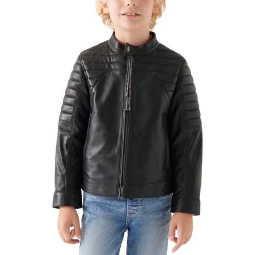 Trifoliate Boys Motorcycle Cafe Racer Sheepskin Biker Leather Jacket Kids2