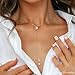 Dainty Gold Necklaces for Women, 14K Gold Plated Lariat Long Pearl Necklace Simple Gold Y-Shaped Necklace for Women Trendy Thin Minimalist Drop Chain Necklace for Women Fashion Waterproof Jewelry Gift