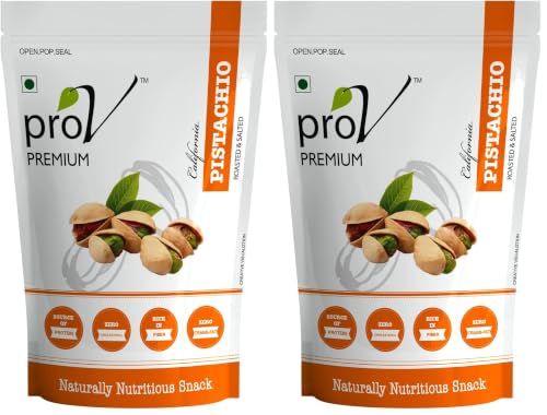 Image of ProV Premium California Pistachios | Roasted & Salted Pistachio Nuts | Protein Rich, Antioxidant Dense | Premium Dry Fruits | 250 g (Pack of 2)