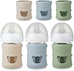 PandaEar 3 Pack Silicone Sleeves for Philips Avent Natural Glass Baby Bottles 4 oz, Shatterproof Anti-Breakage and Heat Resistant Bottle Holder, BPA-Free, Compatible with 4 oz Avent Glass Bottles