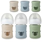 PandaEar 3er Pack Silikonhüllen für Philips Avent Natural Glasflaschen 120 ml | Bruchsicher Wärmebeständig BPA-frei | Schutzhülle für 4 oz Avent Glas Babyflaschen