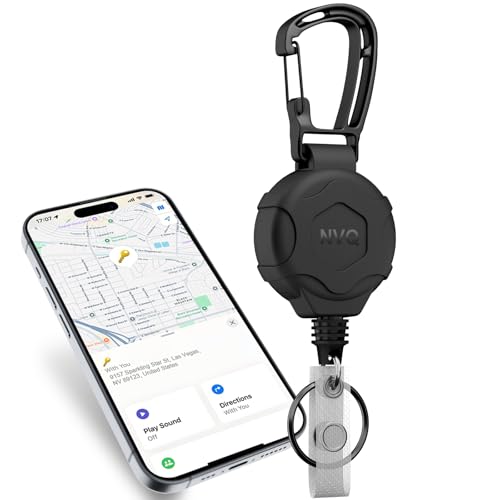 Key Finder with Retractable Keychain,Bluetooth Trackers Pair with Apple Find