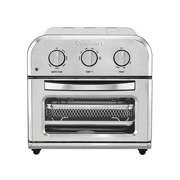 Cuisinart TOA-26 Compact Airfryer Toaster Oven, 1800-Watt Motor with 6-in-1 Functions and Wide Temperature Range, Air Fryer, Stainless Steel