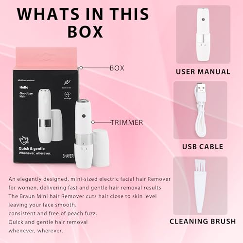 Image of Hewan Hair removal machine Epilators Removal Machine For Face, Chin, Cheek, Eyebrow, Upper Lip Hair Removal for Women, USB RECHARGEABLE Epilator Machine for Women (White)