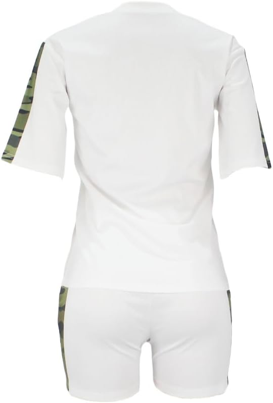 Women 2 Piece Outfits Summer Short Sleeve Pullover Tops and Matching Shorts Pants Lounge Sets - Image 5