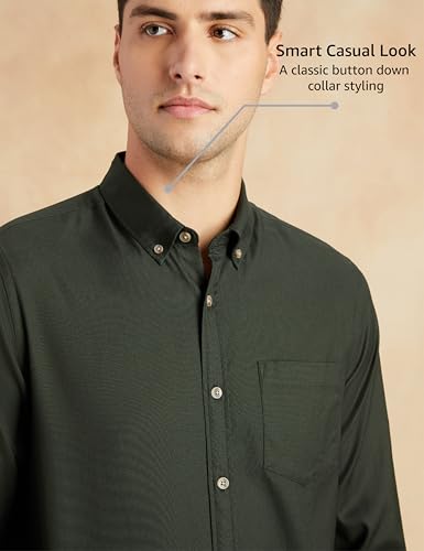 Image of Symbol Premium Men Stylish Solid All Day Fresh Buttondown Casual Shirt - Regular Fit | Plain | Full Sleeve | Cotton Semi Formal Wear (Available in Plus Size & Combo Pack)