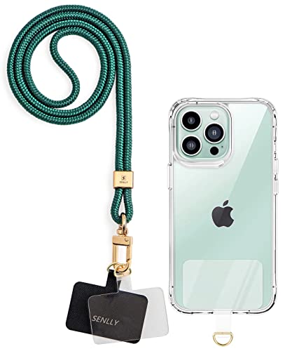 SENLLY Cordón de Teléfono Móvil, 1× Correa para el Cuello, 2× Parche Duradera, Universal con Todo Celular Inteligente (Funda de Teléfono NO Incluida) Cover