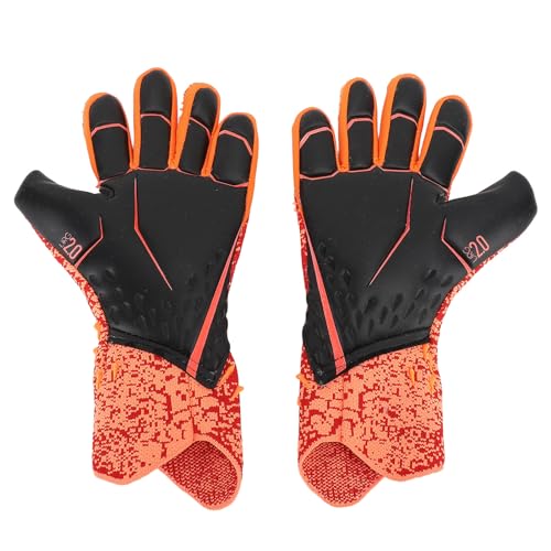 Zoeyilan 2pcs Soccer Gloves, Soccer Goalie Goalkeeper Gloves, Youth and Adult Goalie Goalkeeper Gloves, Nylon Polyurethane Fiber Latex, Breathable, for Training Match (Size 8)