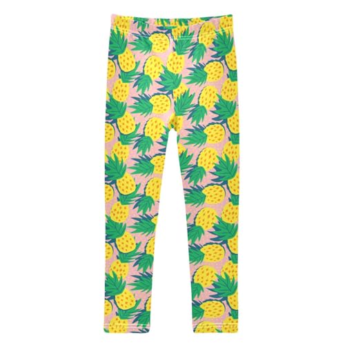 Girls Leggings Soft Toddler Ankle Length Bottoms Pineapple Kids Dance Yoga Pants 4-10 Years