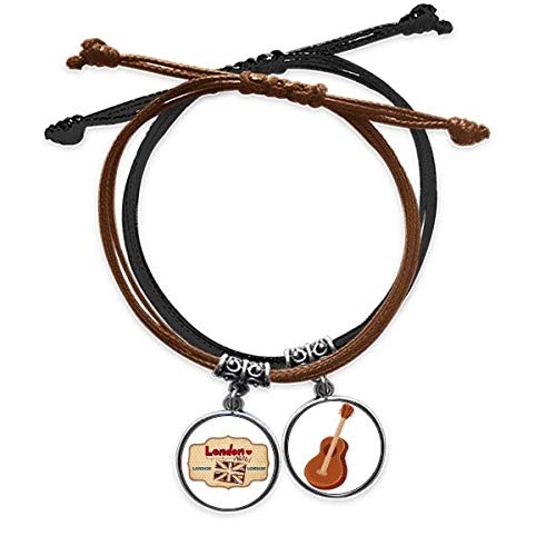 Cadena de cuero de Londres con Union Jack, el regalo para guitarristas