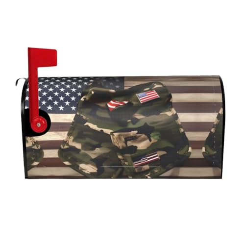 Camo American Flags Print Mailbox Covers,Outdoor Spring Decor,Unique Design For Easy Recognition And Protection