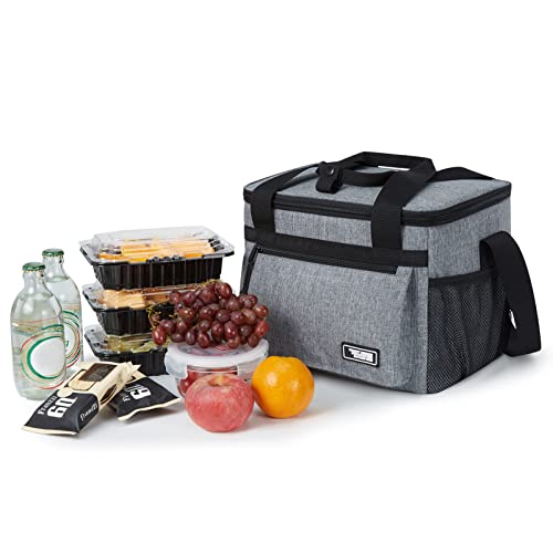 Tourit Large Lunch Bag 24-Can (14L) Insulated Lunch Box Portable Soft Cooler Lunch Cooler For Adult Men Women, Grey #TOP7