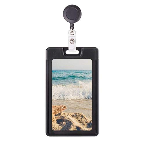 Porte-badge plage et étoile de mer en résine haute finition