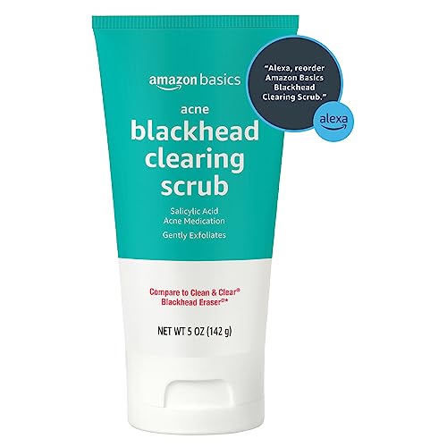 Amazon Basics Salicylic Acid Blackhead Clearing Scrub, Unscented, 5 Ounces, Pack of 2