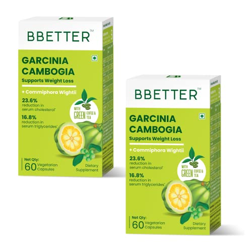 BBETTER Garcinia Cambogia For Weight Loss Tablets For Women And Men – With Green Coffee Green Tea Guggulu Extract & Inulin – Keto supplement -120 Veg capsules BBETTER Garcinia Cambogia For Weight Loss Tablets For Women And Men – With Green Coffee Green Tea Guggulu Extract & Inulin – Keto supplement -120 Veg capsules