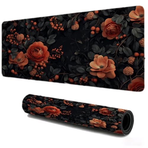 Mousepad de bureau antidérapant avec bords cousus pour clavier et souris de jeu