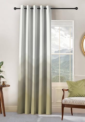Image of Kivo Digital Print 85% Blackout Curtains for Long Door /Window, Thermal Insulated, Tie Back, Wider Width 50 in, Eyelet Curtains for Living Room /Bedroom(L Mahendi 9 ft Set - 2)