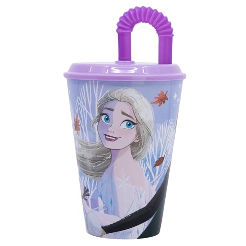 Stor Gobelet réutilisable pour enfant avec couvercle et paille de 430 ml de la Reine des neiges
