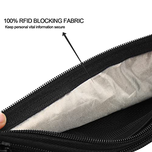 RYACO Geldgürtel für Herren & Damen Reisen Versteckte Brieftasche flach Sichere RFID-Blockierung wasserdichte Bauchtasche für Pass, Karten, Bargeld&Telefon Verstellbar & Tragbar Schlanke Gürteltasche