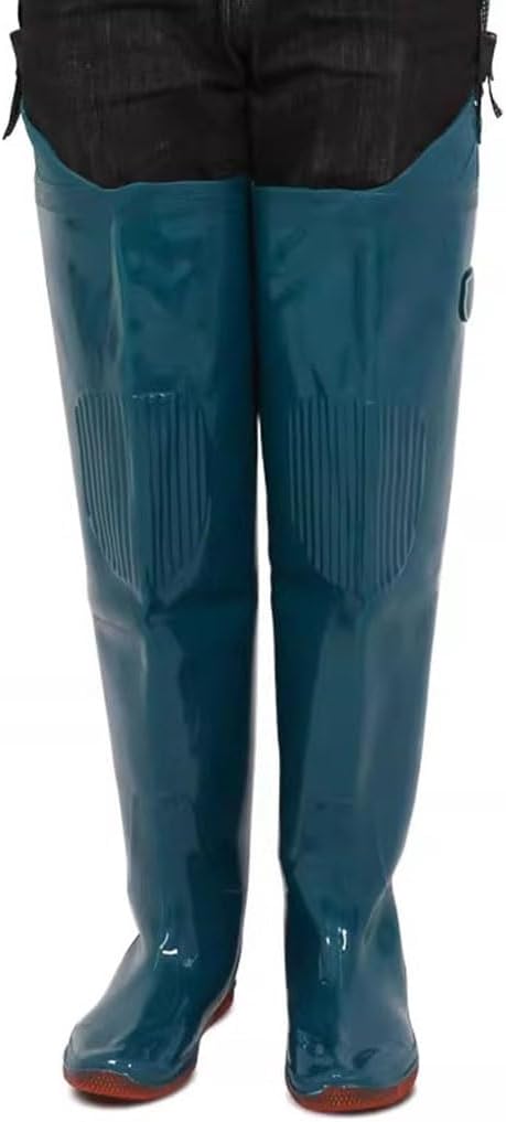 Hip Waders Adult Hip Wader With Adjustable Buckle,80cm High Waterproof PVC Fishing Boots,Durable And Non Slip Oxford Sole (Yellow Camouflage,9.5)