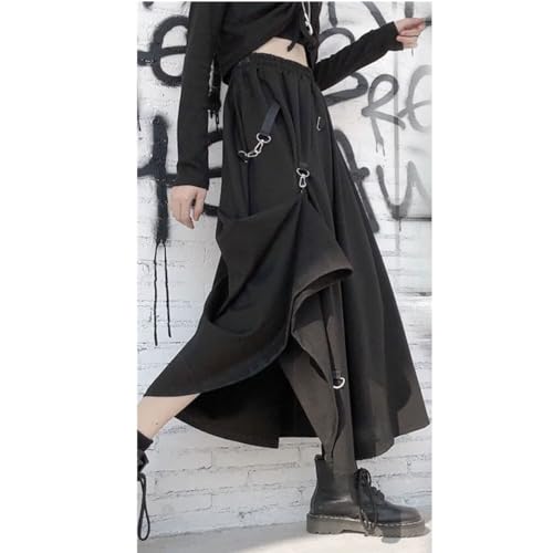 TdvcpmkkWomen's High-Waist Buckle Irregular Adjustable Long Skirt2
